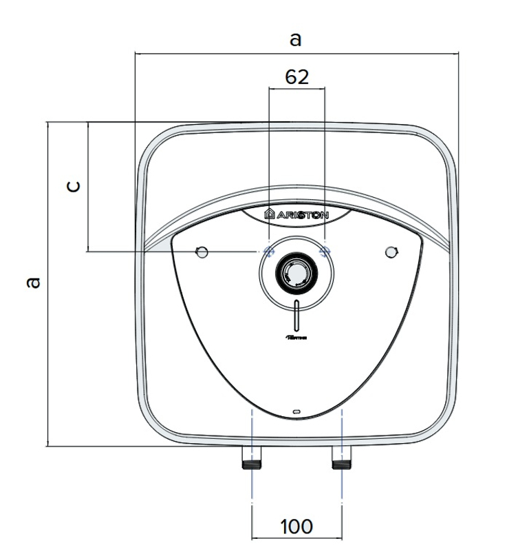 Elektrický ohřívač Ariston Andris R 15, nad umyvadlo, objem 10 l , výkon 2,0 kW