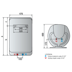 Elektrický ohřívač Ariston Shape Eco Evo 50 V, závěsný vertikální, objem 50 l, výkon 1,8 kW