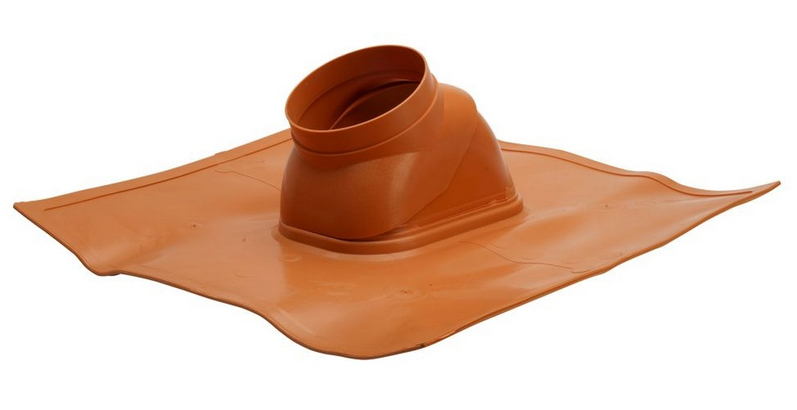 Průchodka šikmou střechou Ariston, pr.125 mm, sklon 12 - 40° tvarovatelná, červená