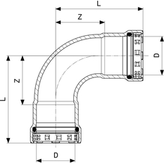 Oblouk&nbsp;90° Viega Megapress s SC-Contur 4216 3/4˝