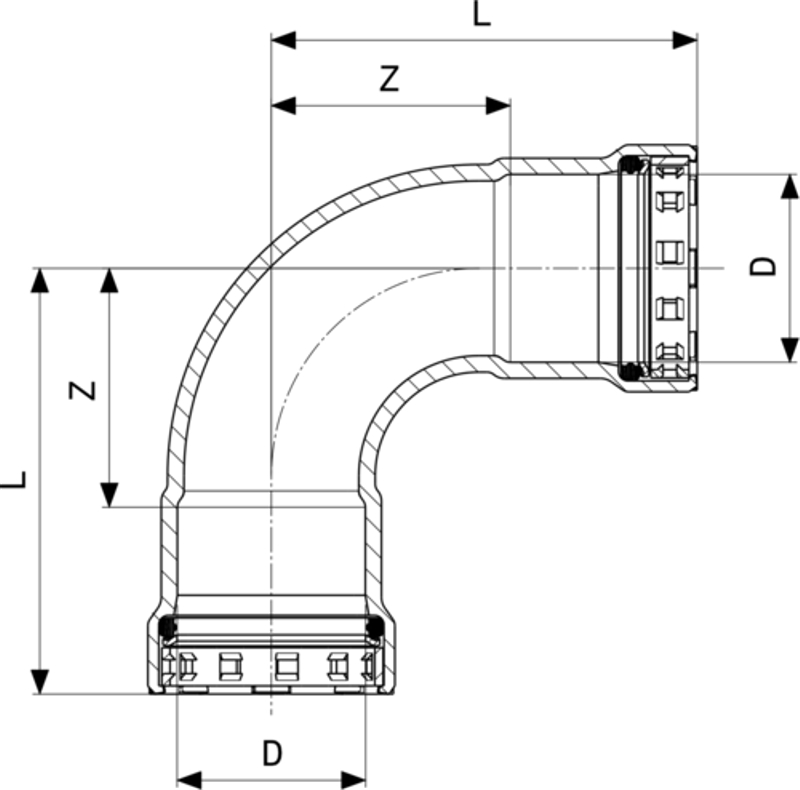 Oblouk&nbsp;90° Viega Megapress s SC-Contur 4216 2