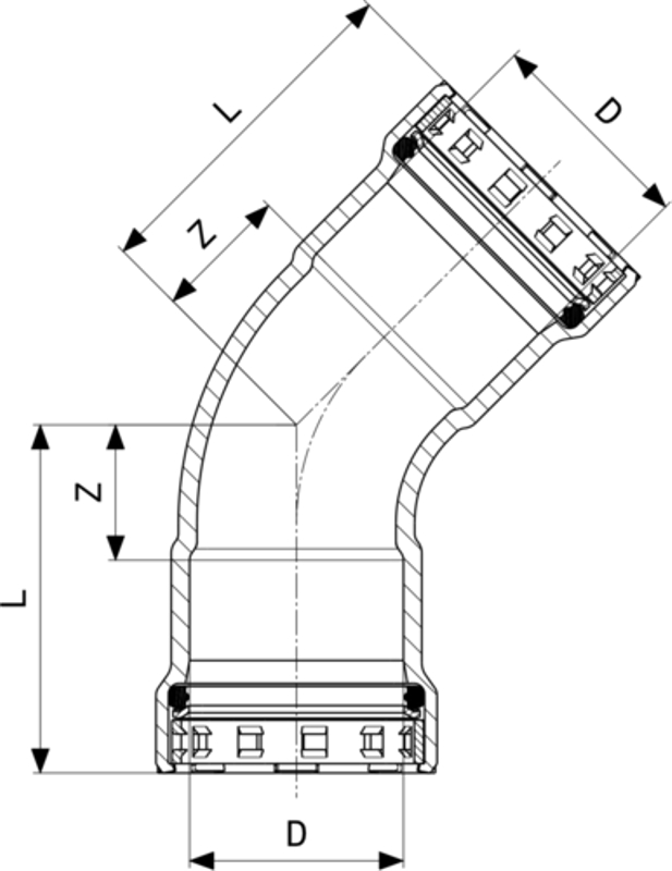 Oblouk 45° Viega Megapress s SC-Contur 4226 1/2˝