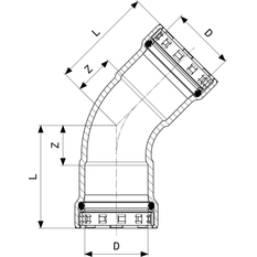 Oblouk 45° Viega Megapress s SC-Contur 4226 1/2˝