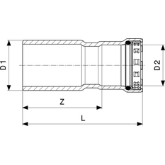 Redukce Viega Megapress s SC-Contur 4215.1 6/4˝ x 3/4˝