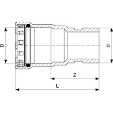 Přechodový kus Viega Megapress s SC-Contur 4213.1 2 x 60,3