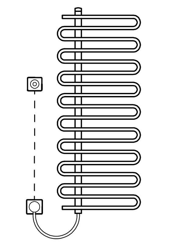 Těleso koupelnové trubkové Kermi Icaro-E 1421 x 400 mm, elektrosada WKS vlevo 400 W, bílé