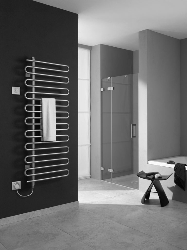Těleso koupelnové trubkové Kermi Icaro-E 1421 x 400 mm, elektrosada WKS vlevo 400 W, bílé
