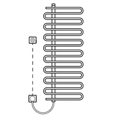 Těleso koupelnové trubkové Kermi Icaro-E 1421 x 400 mm, elektrosada WKS vlevo 400 W, bílé