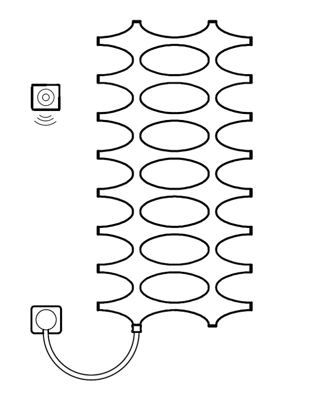 Těleso koupelnové designové elektrické Kermi Ideos-E 1526 x 758 mm, elektrosada WFS vlevo 800 W, bílé