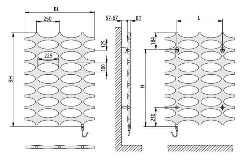 Těleso koupelnové designové elektrické Kermi Ideos-E 1526 x 758 mm, elektrosada WFS vlevo 800 W, stříbrné