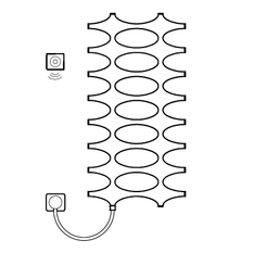Těleso koupelnové designové elektrické Kermi Ideos-E 1526 x 758 mm, elektrosada WFS vlevo 800 W, stříbrné