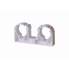 Příchytka dvojitá se třmenem 2×15 bílá UNI