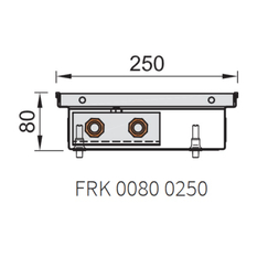 Konvektor podlahový s přirozenou konvekcí Isan Termo FRK 80 x 250 x 1700 mm, 399 W, připojení vlevo, výměník ocelový, mřížka Natur příčná rolovací hliník