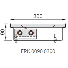 Konvektor podlahový s přirozenou konvekcí Isan Termo FRK 90 x 300 x 3900 mm, 1298 W, připojení vlevo, výměník ocelový, mřížka Natur příčná rolovací hliník