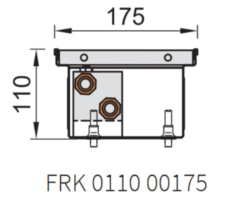 Konvektor podlahový s přirozenou konvekcí Isan Termo FRK 110 x 175 x 800 mm, 129 W, připojení vlevo, výměník ocelový, mřížka Natur příčná rolovací hliník