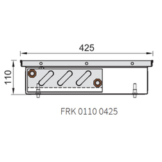 Konvektor podlahový s přirozenou konvekcí Isan Termo FRK 110 x 425 x 3800 mm, 2115 W, připojení vlevo, výměník ocelový, mřížka Natur příčná rolovací hliník