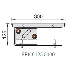 Konvektor podlahový s přirozenou konvekcí Isan Termo FRK 125 x 300 x 1100 mm, 424 W, připojení vlevo, výměník ocelový, mřížka Natur příčná rolovací hliník