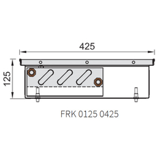 Konvektor podlahový s přirozenou konvekcí Isan Termo FRK 125 x 425 x 3300 mm, 2371 W, připojení vlevo, výměník ocelový, mřížka Natur příčná rolovací hliník