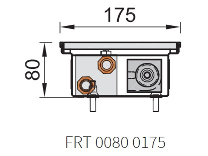 Konvektor podlahový s ventilátorem Isan Termo FRT 80 x 175 x 3700 mm, 3576 W, připojení vlevo, výměník ocelový, mřížka Natur příčná nízká nerolovací hliník
