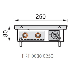 Konvektor podlahový s ventilátorem Isan Termo FRT 80 x 250 x 2700 mm, 3864 W, připojení vlevo, výměník ocelový, mřížka Natur příčná rolovací hliník