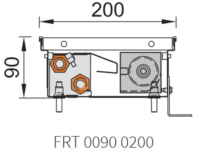 Konvektor podlahový s ventilátorem Isan Termo FRT 90 x 200 x 1900 mm, 2600 W, připojení vlevo, výměník ocelový, mřížka Natur příčná rolovací hliník