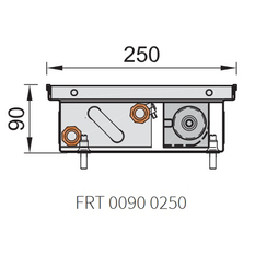 Konvektor podlahový s ventilátorem Isan Termo FRT 90 x 250 x 3800 mm, 7855 W, připojení vlevo, výměník ocelový, mřížka Natur příčná rolovací hliník