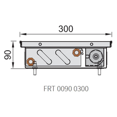 Konvektor podlahový s ventilátorem Isan Termo FRT 90 x 300 x 2200 mm, 4426 W, připojení vlevo, výměník ocelový, mřížka Natur příčná rolovací hliník