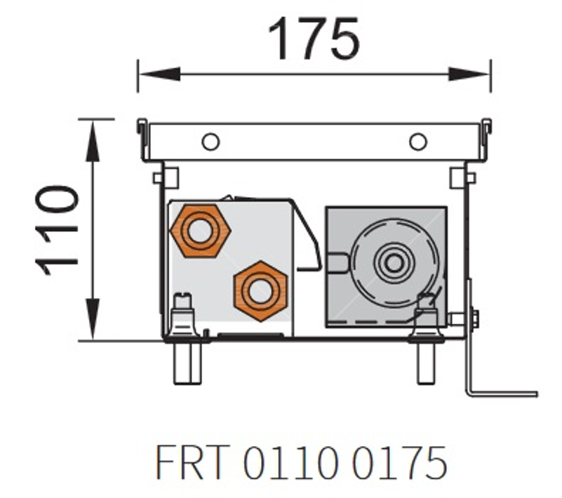 Konvektor podlahový s ventilátorem Isan Termo FRT 110 x 175 x 2500 mm, 2288 W, připojení vlevo, výměník ocelový, mřížka Natur příčná rolovací hliník