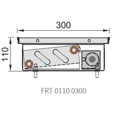 Konvektor podlahový s ventilátorem Isan Termo FRT 110 x 300 x 2800 mm, 7022 W, připojení vlevo, výměník ocelový, mřížka Natur příčná rolovací hliník