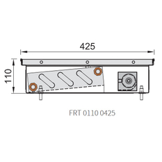 Konvektor podlahový s ventilátorem Isan Termo FRT 110 x 425 x 1600 mm, 4335 W, připojení vlevo, výměník ocelový, mřížka Natur příčná rolovací hliník