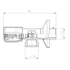 Pračkový ventil se zpětnou klapkou Schell Comfort, 1/2˝ x 3/4˝, chrom