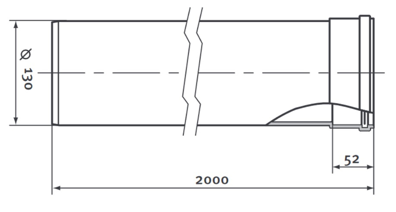 Trubka Protherm odkouření pr. 130 mm, délka 2,0 m
