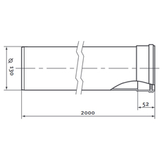 Trubka Protherm odkouření pr. 130 mm, délka 2,0 m