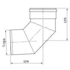 Koleno 87° Protherm odkouření pr. 130 mm