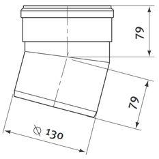 Kolena 15° Protherm odkouření pr. 130 mm, 2 ks
