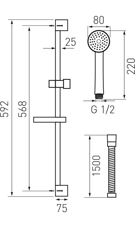 Novaservis Sprchová souprava chrom KIT869,0