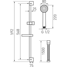 Novaservis Sprchová souprava chrom KIT869,0
