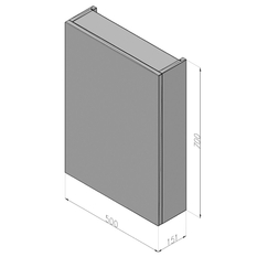 Jednokřídlá, zrcadlová skříňka Plano Bern 50 cm