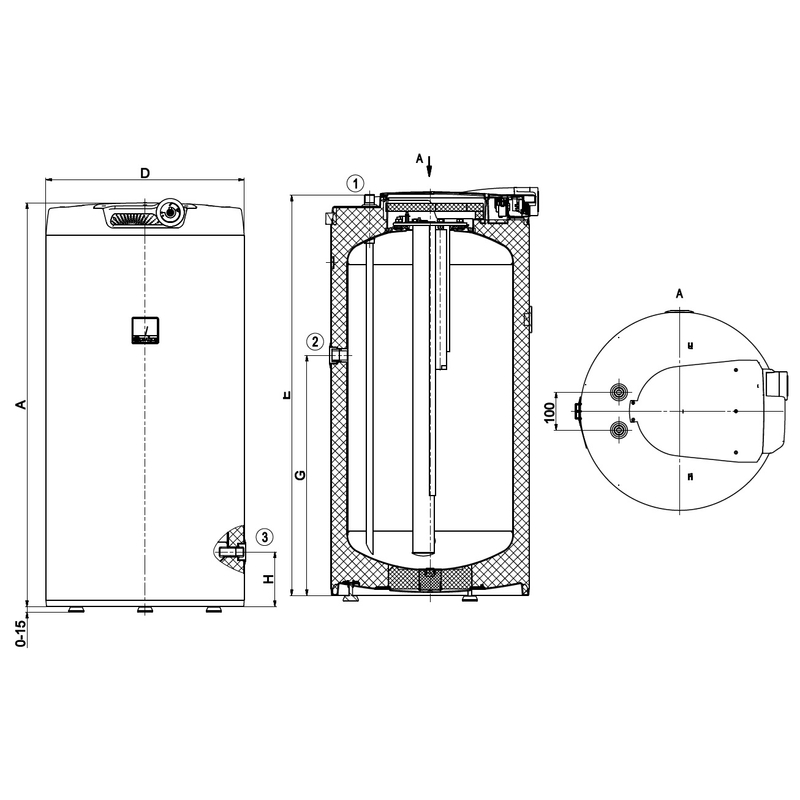 Ohřívač elektrický Dražice OKCE 100 S, 2,2 kW, stacionární
