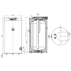 Ohřívač elektrický Dražice OKCE 125 S, 2,2 kW, stacionární