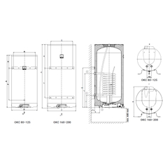 Ohřívač kombinovaný Dražice OKC 80, 2,2 kW, závěsný svislý