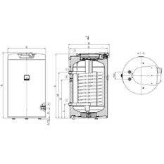 Ohřívač kombinovaný Dražice OKCE 125 NTR 2,2 kW, stacionární