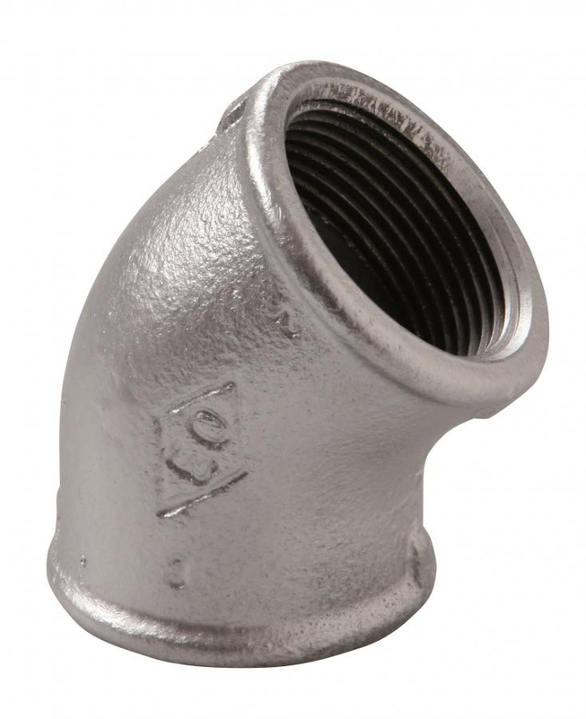 Koleno 45° pozinkované Atusa Nr.120 FF 1/2˝ vnitřní/vnitřní závit