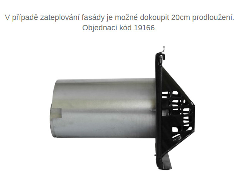 Prodloužení výdechu Karma k topidlu Gamat 373 a 473, prodloužení o délce 20 cm