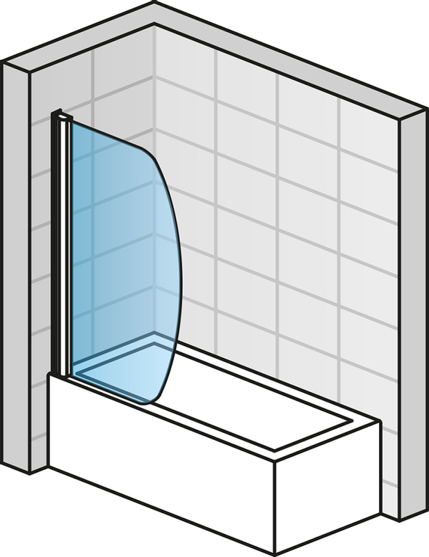 Jednokřídlá vanová zástěna Ronal Solino 750 x 1500 mm, matný elo x /sklo čiré