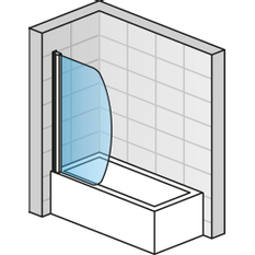 Jednokřídlá vanová zástěna Ronal Solino 750 x 1500 mm, matný elo x /sklo čiré