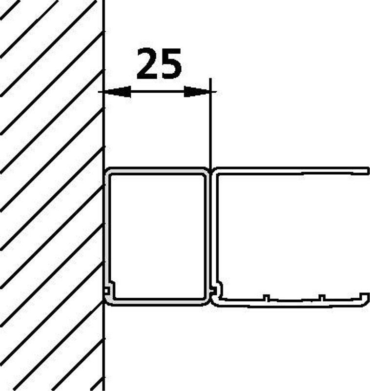 Profil rozšiřovací Kermi Liga SVSV1 200 cm stříbrný vysoký lesk