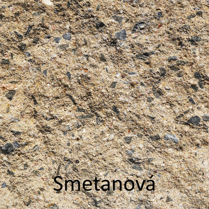 Tvárnice plotová Ferobet štípaná jednostranná A, 39 x 19 x 19 cm, smetanová