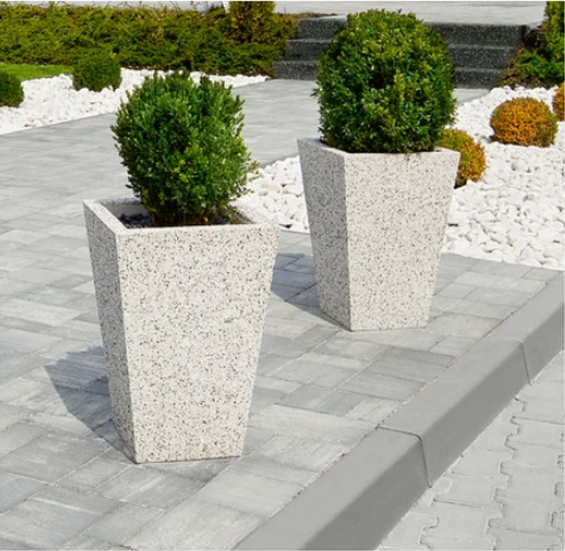 Květináč Ferobet Pyramid I., 35 x 35 x 40 cm, Oblázek 8-16 mm