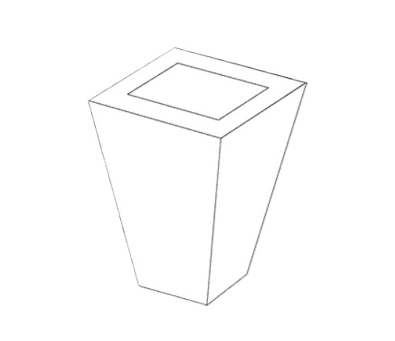 Květináč Ferobet Pyramid I., 35 x 35 x 40 cm, Oblázek 8-16 mm